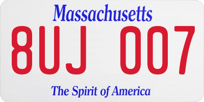 MA license plate 8UJ007