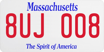 MA license plate 8UJ008