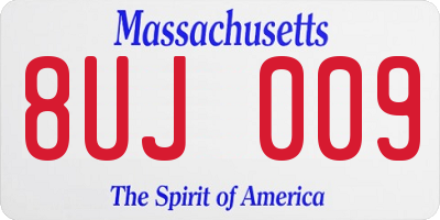 MA license plate 8UJ009