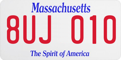 MA license plate 8UJ010