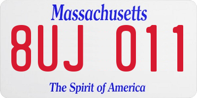MA license plate 8UJ011