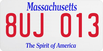 MA license plate 8UJ013