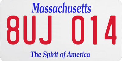 MA license plate 8UJ014