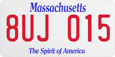 MA license plate 8UJ015