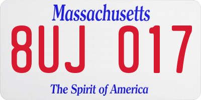 MA license plate 8UJ017