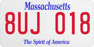 MA license plate 8UJ018