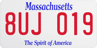MA license plate 8UJ019
