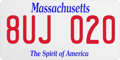 MA license plate 8UJ020