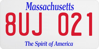MA license plate 8UJ021