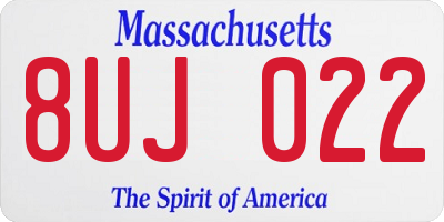 MA license plate 8UJ022