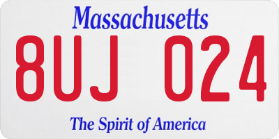 MA license plate 8UJ024