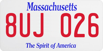 MA license plate 8UJ026