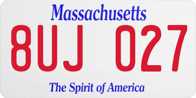 MA license plate 8UJ027