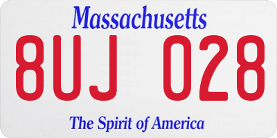 MA license plate 8UJ028