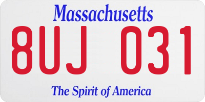 MA license plate 8UJ031