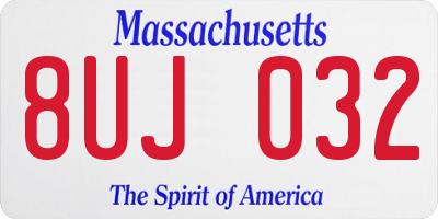 MA license plate 8UJ032
