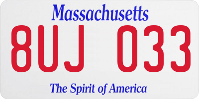 MA license plate 8UJ033