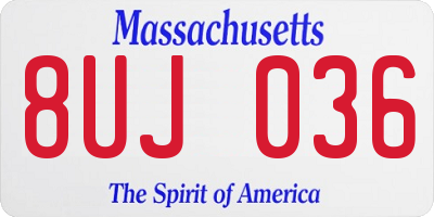 MA license plate 8UJ036