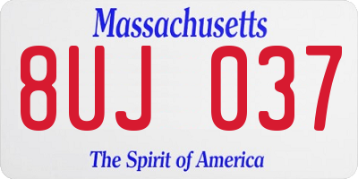 MA license plate 8UJ037
