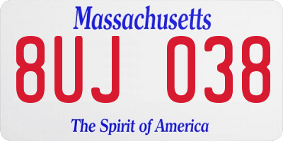 MA license plate 8UJ038