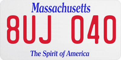 MA license plate 8UJ040