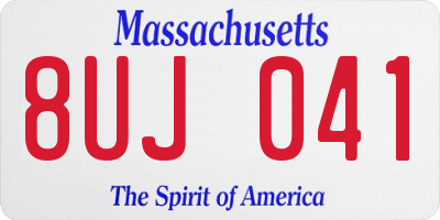 MA license plate 8UJ041