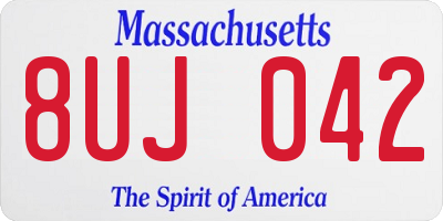 MA license plate 8UJ042