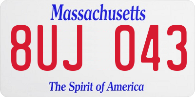 MA license plate 8UJ043