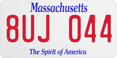 MA license plate 8UJ044