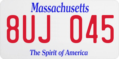 MA license plate 8UJ045