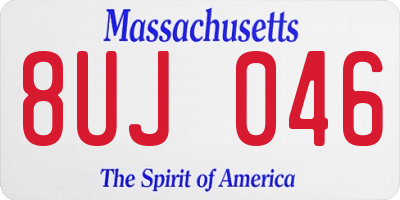 MA license plate 8UJ046