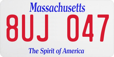 MA license plate 8UJ047