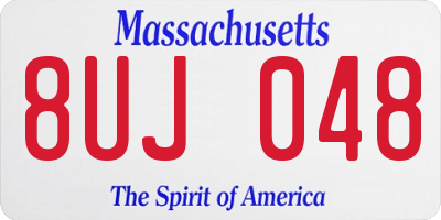 MA license plate 8UJ048