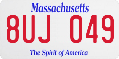 MA license plate 8UJ049