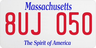 MA license plate 8UJ050