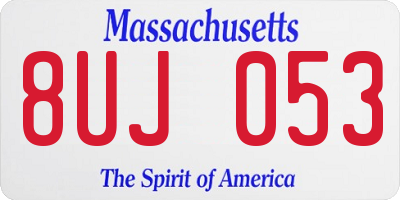 MA license plate 8UJ053