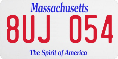 MA license plate 8UJ054
