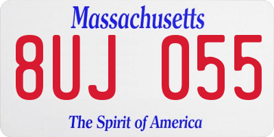 MA license plate 8UJ055