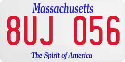 MA license plate 8UJ056