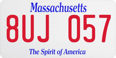MA license plate 8UJ057