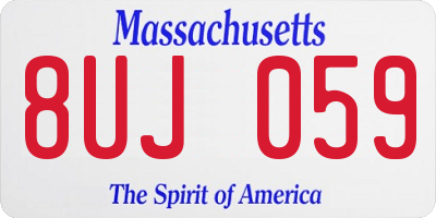 MA license plate 8UJ059
