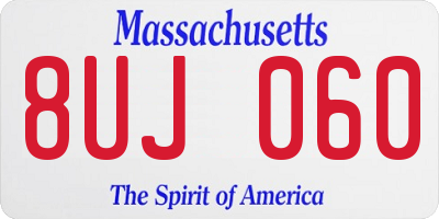 MA license plate 8UJ060
