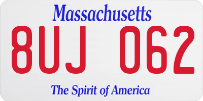 MA license plate 8UJ062