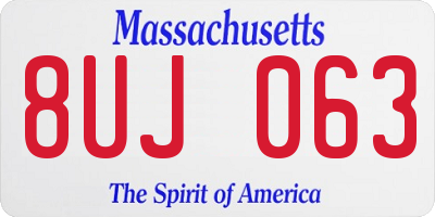 MA license plate 8UJ063