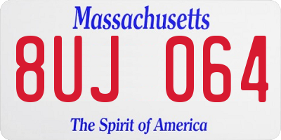 MA license plate 8UJ064