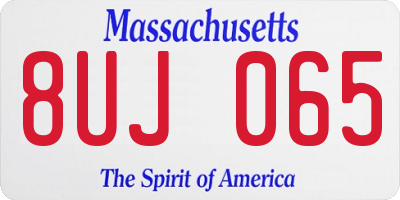 MA license plate 8UJ065