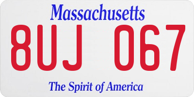 MA license plate 8UJ067