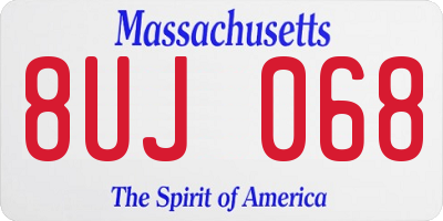 MA license plate 8UJ068