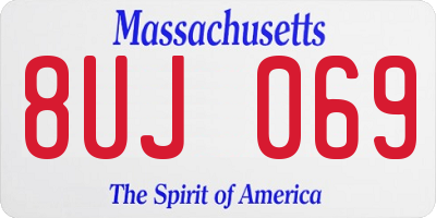 MA license plate 8UJ069