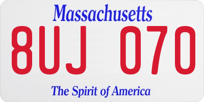 MA license plate 8UJ070